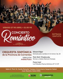 La Orquesta Sinfónica brindará un concierto romántico en la Facultad de Medicina