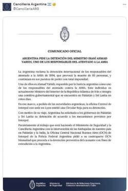 La Argentina pidió la detención internacional del ministro del Interior de Irán por el atentado a la AMIA