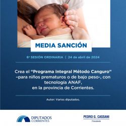 Media sanción al programa de protección a recién nacidos prematuros