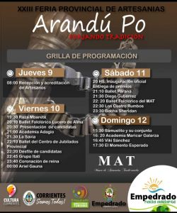 Empedrado se apresta a vivir la 23° Feria Arandú Po